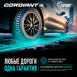 Акции на легковые шины CORDIANT